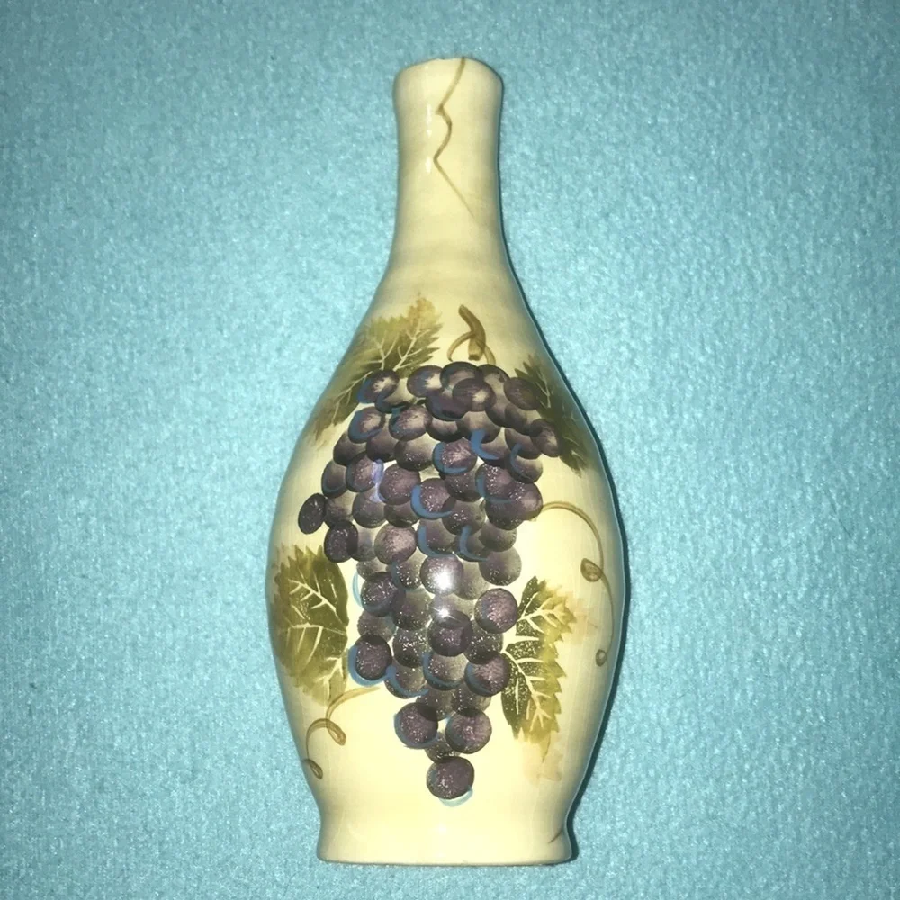 OIL DISPENSER BED BATH AND BEYOND “Bordeaux” vintage hand painted grapes 22 oz